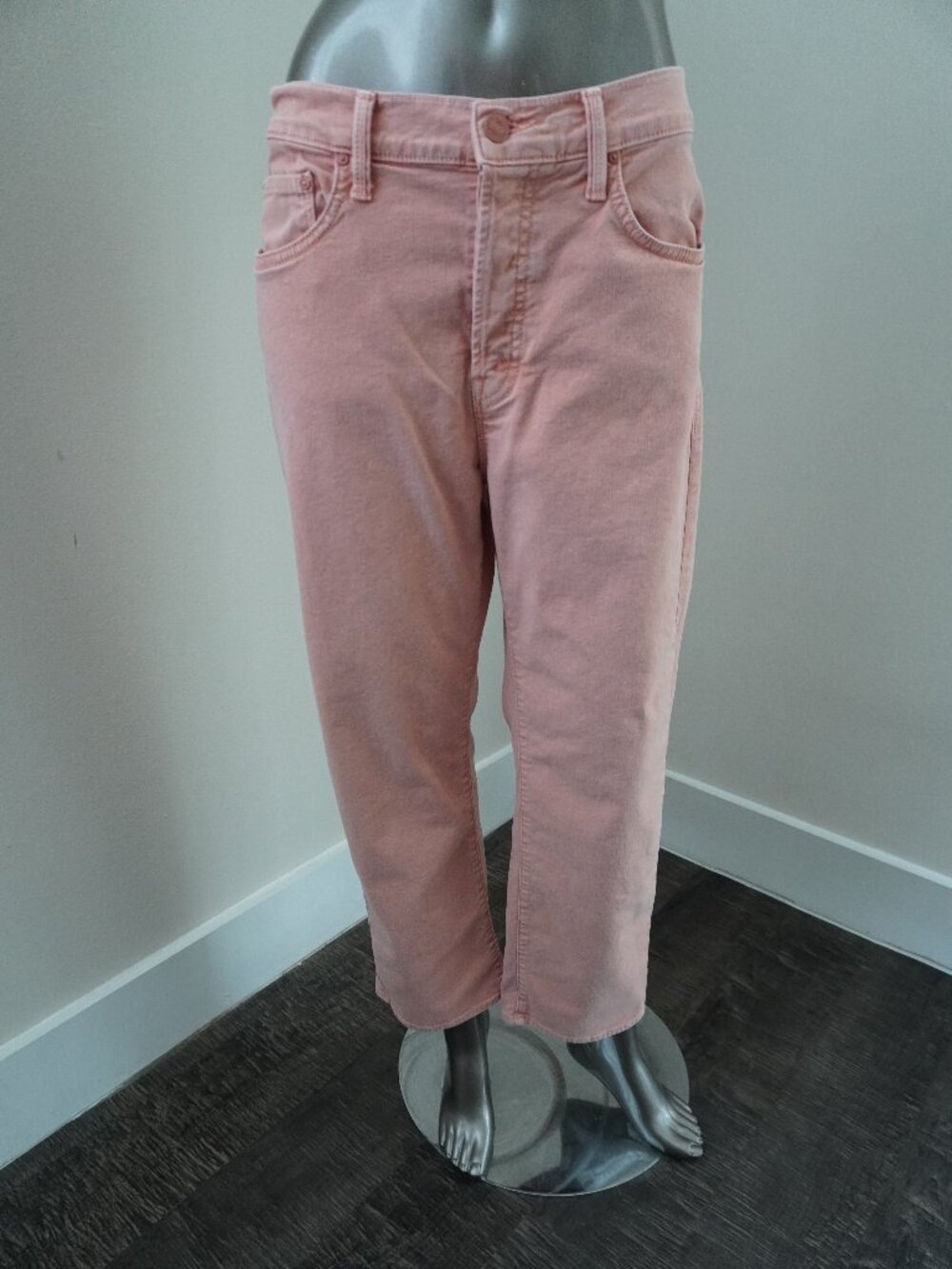 Mother Jeans  The Ditcher Crop  Terracotta  Button Fly  Stretch Denim  Size 28